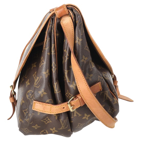 Louis Vuitton Saumur 35 Messenger Bag aus braunem beschichtetem Canvas - Image 4