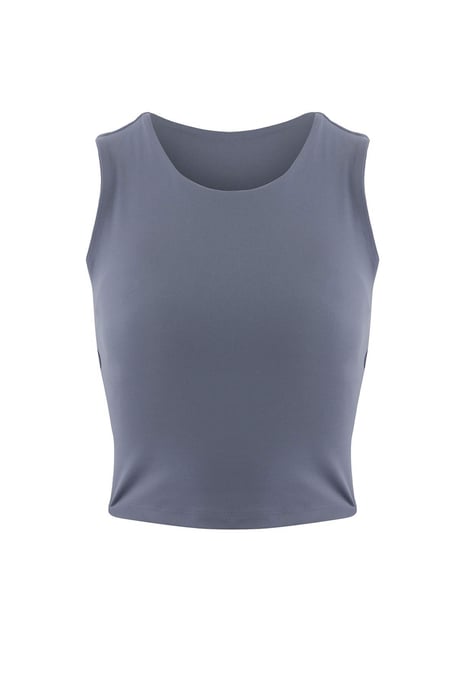 TRENDYOLMİLLA Damen Blau Einfarbig Ärmellos Regular Fit Blusen - Image 4