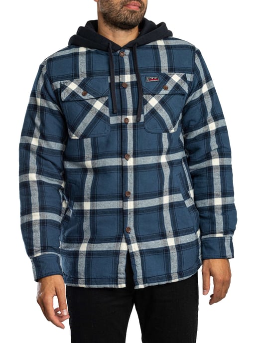 Superdry Borg-Gefüttertes Kapuzenhemd, Blau - Image 1