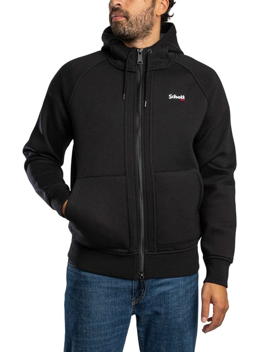Schott Logo Zip Hoodie, Schwarz - Image 3