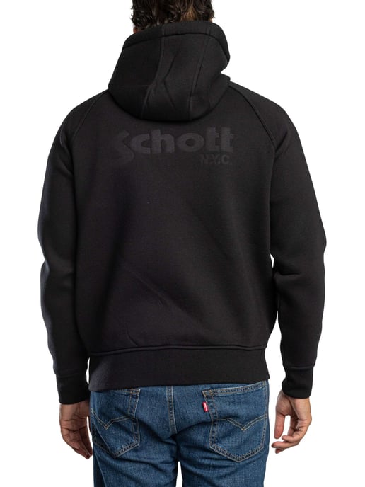 Schott Logo Zip Hoodie, Schwarz - Image 4