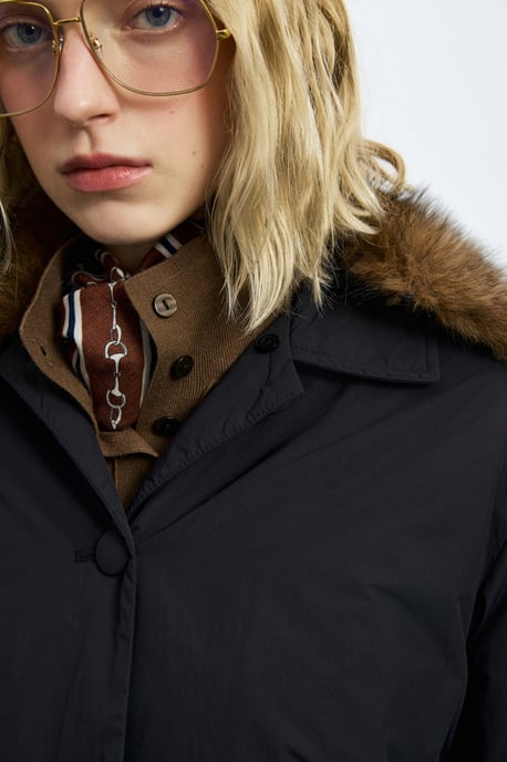 LUFIAN Damen Wattierte Jacke mit Abnehmbarem Kunstfellkragen - Image 6