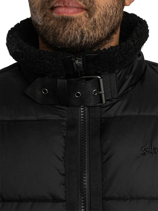 Schott Puffer Jacke, Schwarz - Image 5