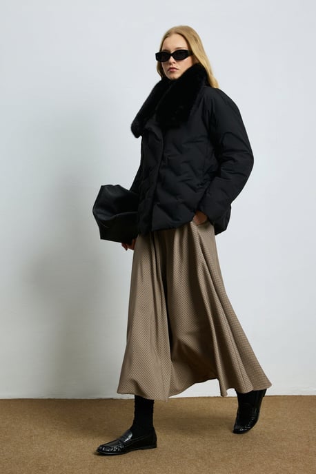 LUFIAN Damen Daunen-Pufferjacke mit Abnehmbarem Kunstfellkragen - Image 1