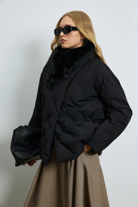 LUFIAN Damen Daunen-Pufferjacke mit Abnehmbarem Kunstfellkragen - Image 3