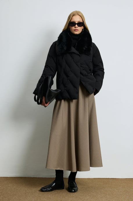 LUFIAN Damen Daunen-Pufferjacke mit Abnehmbarem Kunstfellkragen - Image 4