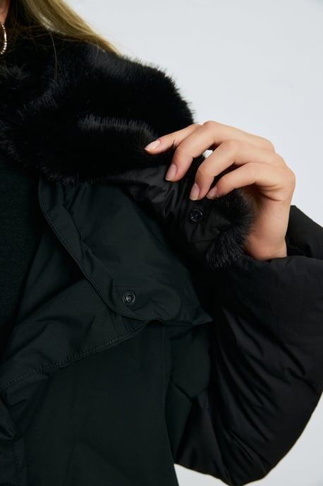 LUFIAN Damen Daunen-Pufferjacke mit Abnehmbarem Kunstfellkragen - Image 6