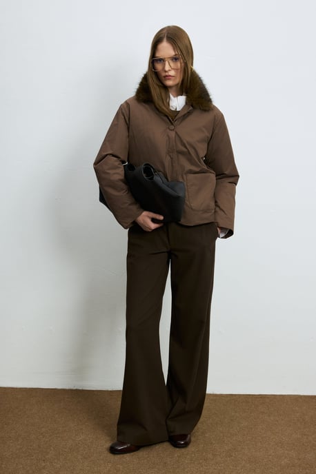 LUFIAN Damen Wattierte Jacke mit Abnehmbarem Kunstfellkragen - Image 6