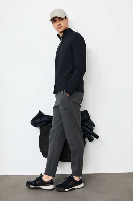 LUFIAN Herren Strickjacke mit Stehkragen und Zwei-Wege-Reißverschluss - Image 4