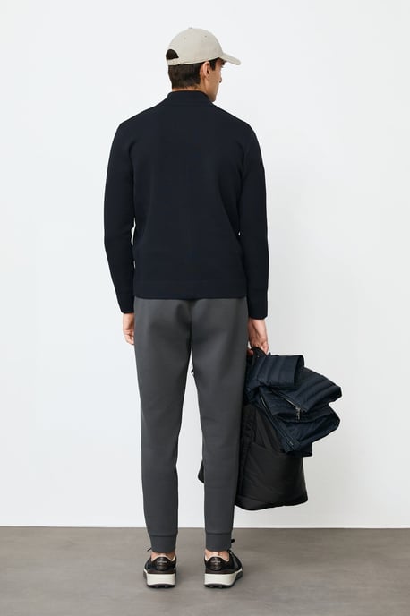 LUFIAN Herren Strickjacke mit Stehkragen und Zwei-Wege-Reißverschluss - Image 6