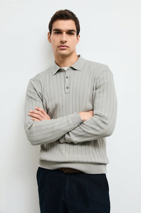 LUFIAN Herren Langarm-Polopullover - Image 1