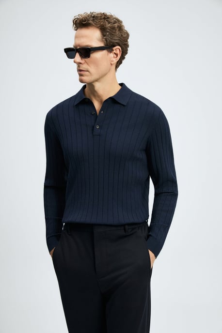 LUFIAN Herren Langarm-Polopullover - Image 4