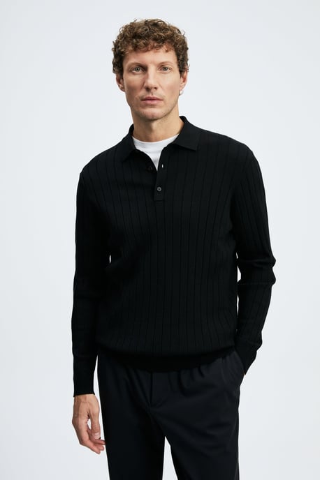 LUFIAN Herren Langarm-Polopullover - Image 1