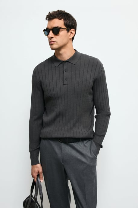 LUFIAN Herren Langarm-Polopullover - Image 4