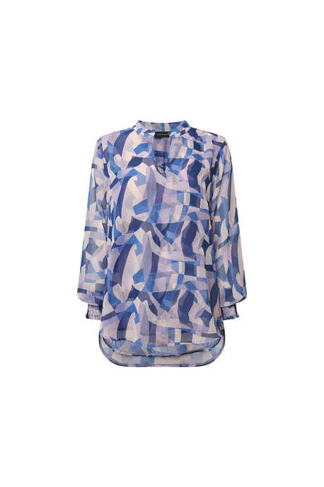 Blaue Bluse mit geometrischem Muster - Image 4