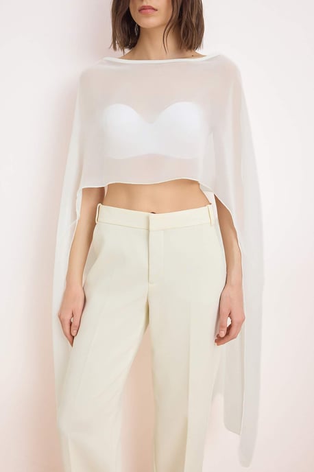 TRENDYOLMİLLA Damen Weiß Einfarbig Ärmellos Regular Fit Blusen - Image 2