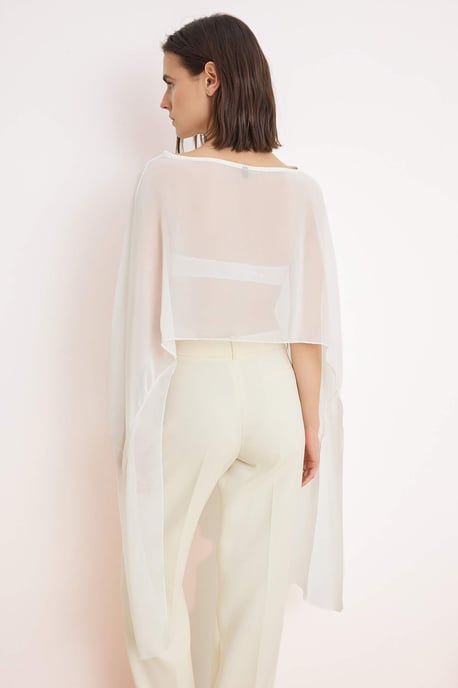 TRENDYOLMİLLA Damen Weiß Einfarbig Ärmellos Regular Fit Blusen - Image 3