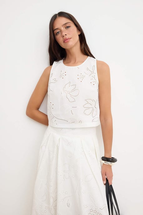 TRENDYOLMİLLA Damen Weiß Einfarbig 3/4-Arm Regular Fit Blusen - Image 1
