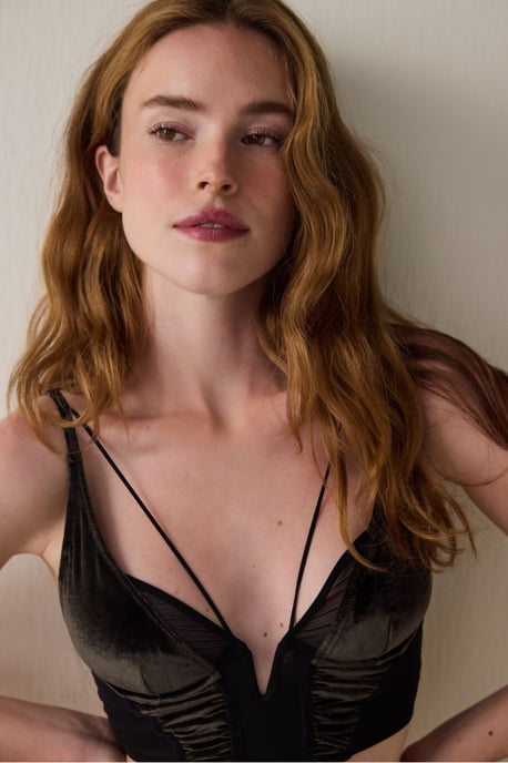 Besticktes Tüll-Crop-Bralette ohne Wattierung - Image 5