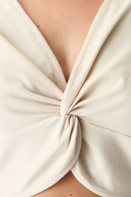 Oversized Midi-Sweatshirt mit V-Ausschnitt und Bindebanddetail - Image 3
