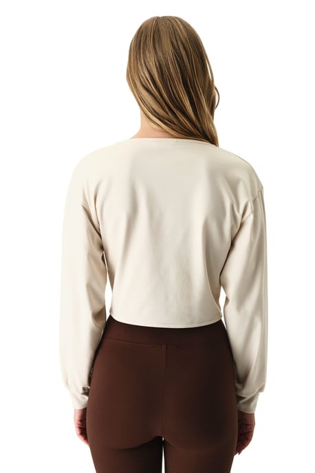 Oversized Midi-Sweatshirt mit V-Ausschnitt und Bindebanddetail - Image 4