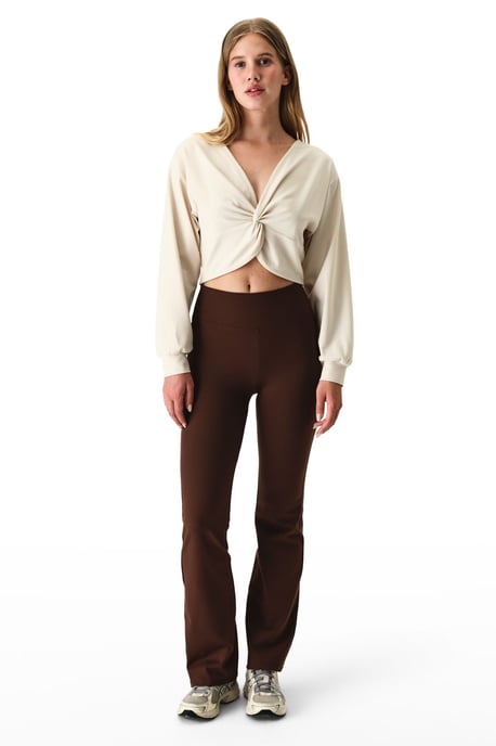 Oversized Midi-Sweatshirt mit V-Ausschnitt und Bindebanddetail - Image 5
