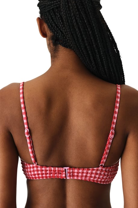 Paulina Triangel-Bikinioberteil mit Knoten, Karomuster und Struktur - Image 2