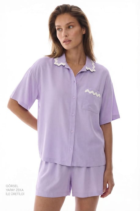 Penti Ella Spitzen-Pyjama-Set mit Kurzarm-Shorts - Image 4