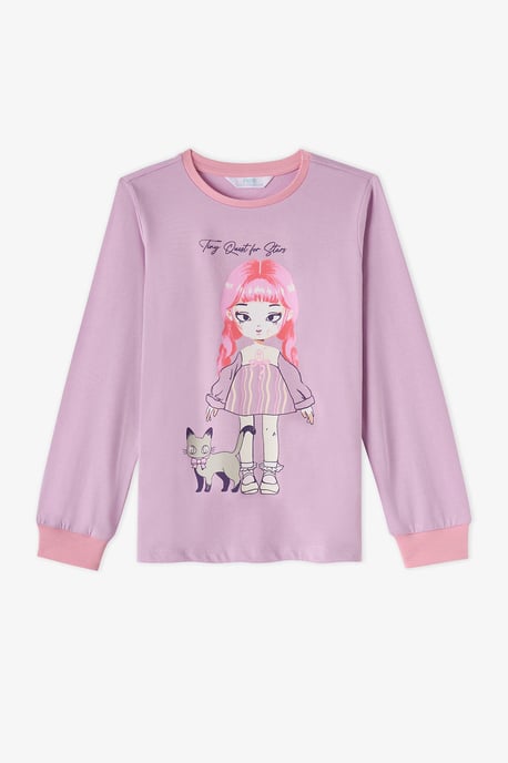 Penti Mädchen-Pyjama-Set aus Baumwolle Starlit Friends Langarm - Image 6