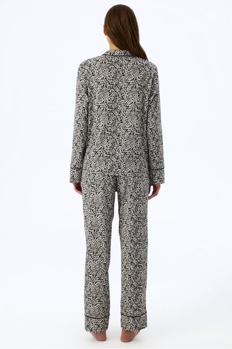 Penti Noir Garden Pyjama-Set mit Leopardenprint aus Langarmshirt und Hose - Image 3