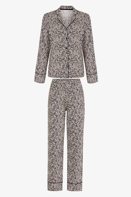 Penti Noir Garden Pyjama-Set mit Leopardenprint aus Langarmshirt und Hose - Image 6