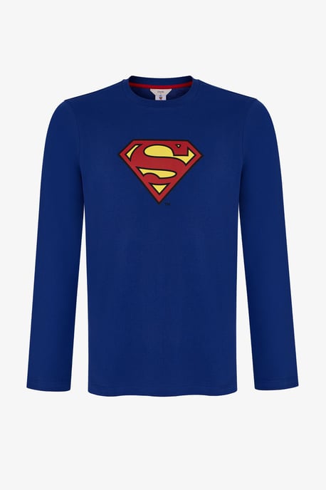 Penti Herren-Schlafanzug-Set mit Superman-Karomuster und langen Ärmeln - Image 2