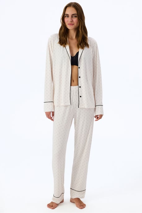 Arya Pyjama-Set mit gepunktetem Langarmshirt und Hose - Image 4