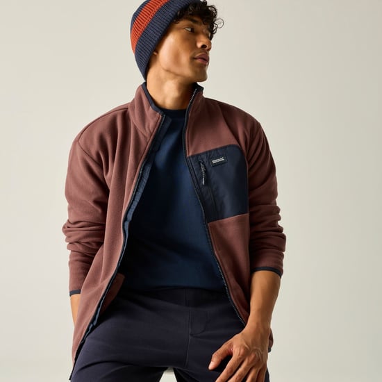 Regatta - "Frankie" Fleecejacke für Herren, Durchgehender Reißverschluss (dunkele Kirsche/Marine) - Image 1