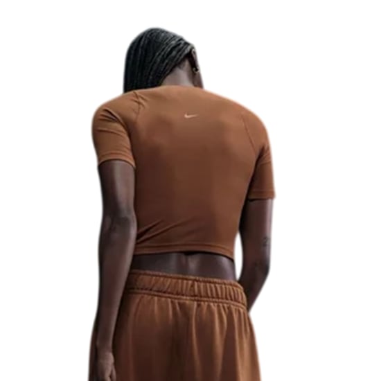 Nike - "Zenvy" Oberteil für Damen, gerippt (Hellbraun/Weiß) - Image 3