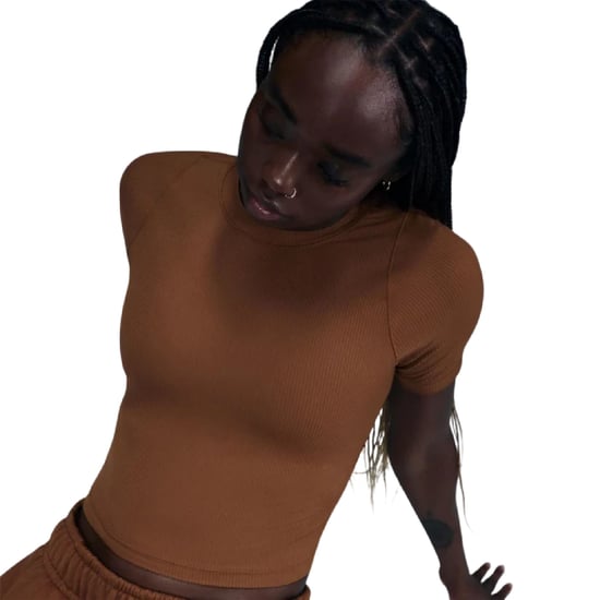 Nike - "Zenvy" Oberteil für Damen, gerippt (Hellbraun/Weiß) - Image 4