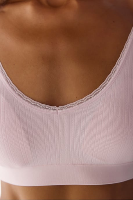 Bralette mit Spitzenmuster, herausnehmbaren Cups und nahtlosem Design - Image 4