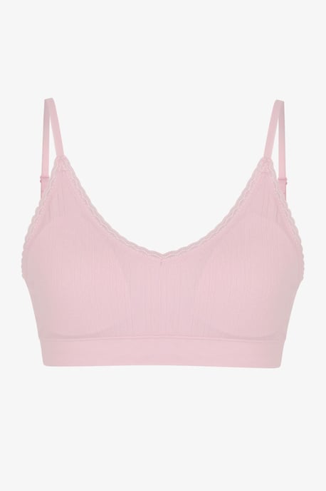 Bralette mit Spitzenmuster, herausnehmbaren Cups und nahtlosem Design - Image 5