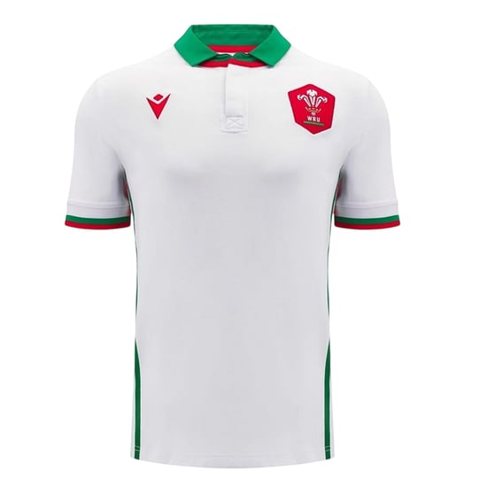 Macron - "2024" Auswärtstrikot für Kinder, Welsh Rugby Union (Weiß/Grün) - Image 1