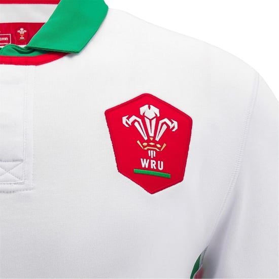 Macron - "2024" Auswärtstrikot für Kinder, Welsh Rugby Union (Weiß/Grün) - Image 3