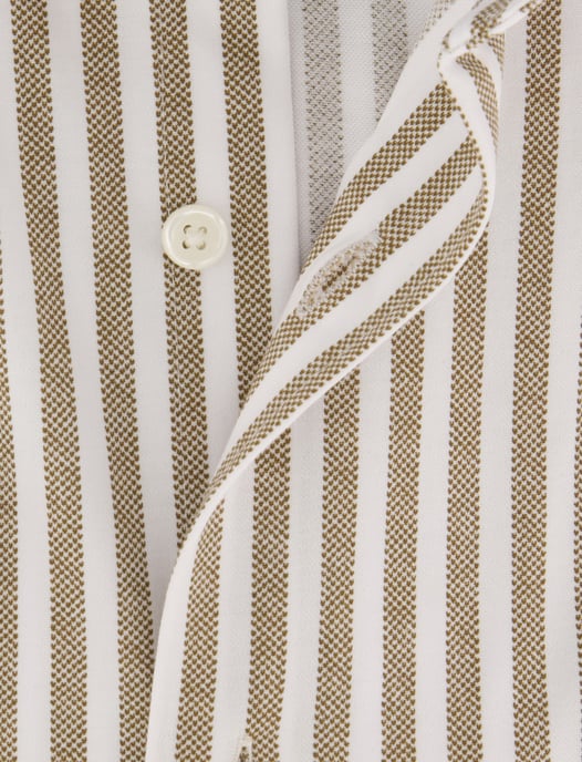 OLYMP Braunes Japanese Knitted Stretch Hemd - Image 4