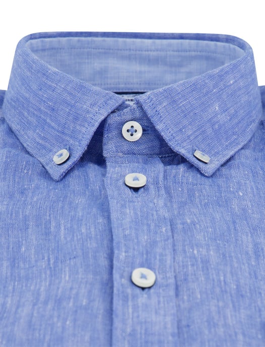 Fynch-Hatton Leinenhemd Mittelblau - Image 3