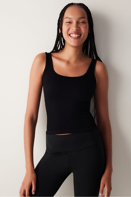 Nahtloses Crop-Top mit eckigem Ausschnitt - Image 1