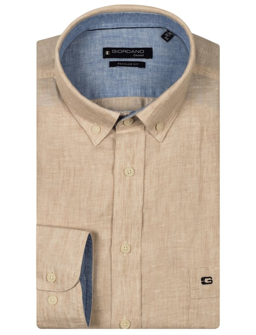 Giordano Leinenhemd Camel meliert - Image 1