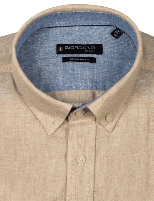 Giordano Leinenhemd Camel meliert - Image 2