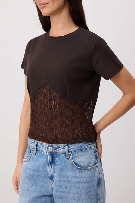 TRENDYOLMİLLA Damen Braun Einfarbig Kurz Tailliert Blusen - Image 2