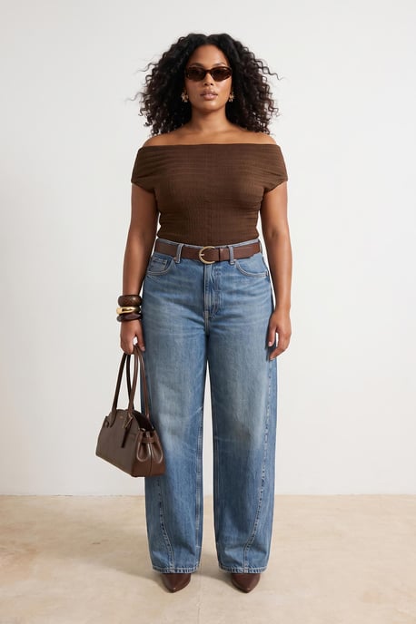 Trendyol Curve Damen Braun Einfarbig Ärmellos Tailliert Große Größen Blusen - Image 2