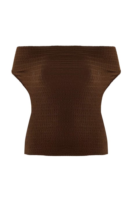Trendyol Curve Damen Braun Einfarbig Ärmellos Tailliert Große Größen Blusen - Image 3