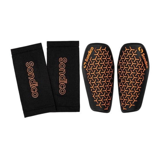 Sondico - Schienbeinschoner für Herren/Damen Unisex, Flex, Wabenmuster (Schwarz/Orange) - Image 5