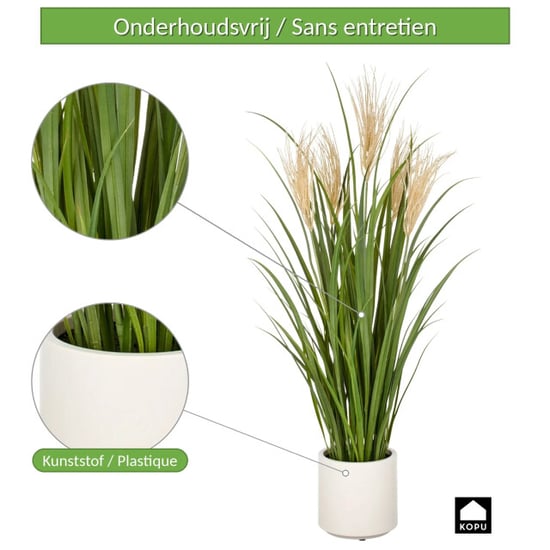 Kopu ® künstliches Ziergras 125 cm mit Wedeln cremefarbener Topf - Image 4